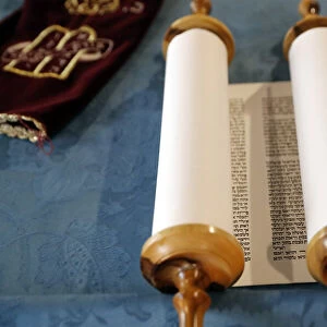 Torah scroll used in the ritual of Torah reading during Jewish prayers, Italy, Europe