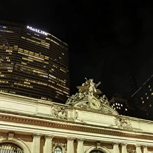 View of Grand Central Terminal at night, a commuter rail terminal located in Midtown Manhattan, New York City, United States of America, North America