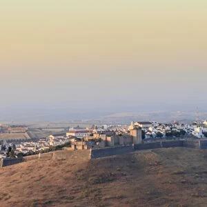 View of the walled and fortified city of Elvas, UNESCO World Heritage Site, Alentejo