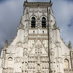 Western facade, Saint-Riquier abbey church, Saint-Riquier, Somme, France, Europe