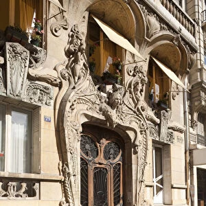 Art Nouveau apartment building, Rue Cler, Paris, France