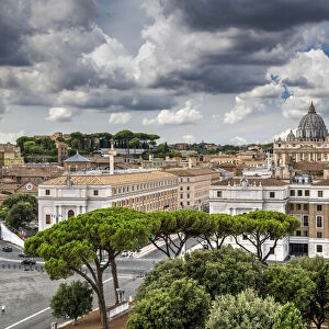City skyline with St. Peters Basilica, Rome, Lazio, Italy