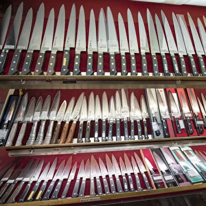 Cooking knives shop in Kappabashi street, Asakusa, Tokyo, Japan