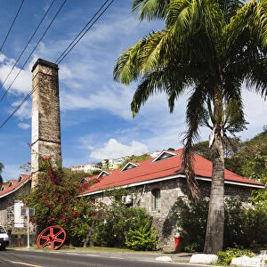Dominica, Roseau, old sugar mill arts complex