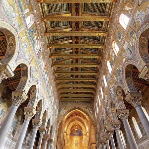 Italy, Sicily, Palermo, Monreale, Monreale Cathedral interior