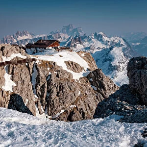 Lagazuoi Hut, Falzarego Pass, Cortina d'Ampezzo, Dolomiti, Dolomites, Belluno, Veneto, Italy