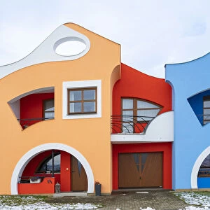 Opile sklepy houses in winter, Velke Pavlovice, Breclav District, South Moravian Region, Czech Republic