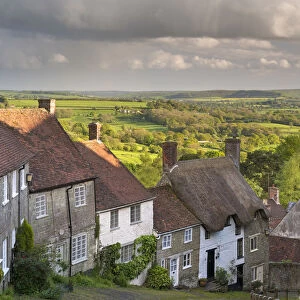 Picturesque Gold Hill in Shaftesbury, Dorset, England. Spring (May)