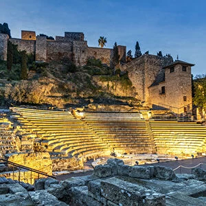 Roman theatre and Alcazaba fortress, Malaga, Andalusia, Spain