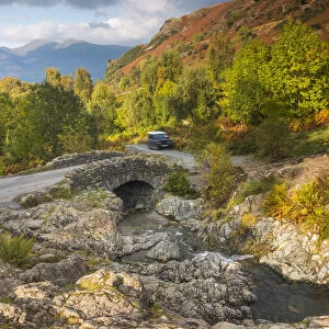 UK, England, Cumbria, Lake District, Ashness Bridge, Land Rover