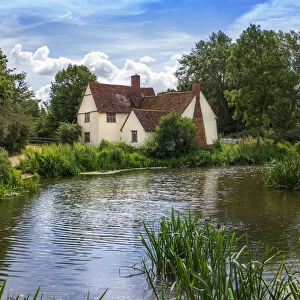 United Kingdom, England, Suffolk. View of Willy LotA¢€™s house and the River Stour at Flatford - made famous by John ConstableA¢€™s paintings, including the Haywain and Flatford Mill