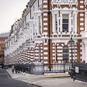 Victorian Terraced houses on Hornton Street, Kensington, London, England, UK
