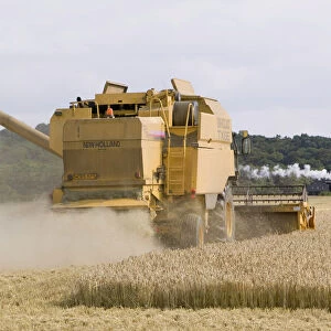 A combine harvester in Weybourne in Norfolk UK