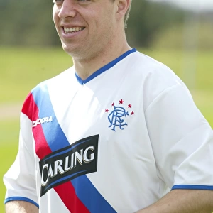 Gavin Rae in the new Rangers Away top