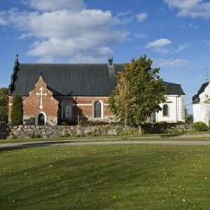 View of church, Osterlovsta, Uppsala County, Uppland, Sweden, october