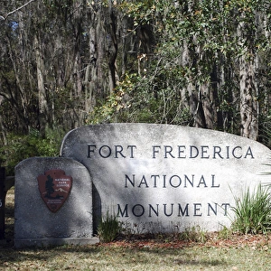 Entrance to Fort Frederica National Monument, St. Simons Island, Georgia