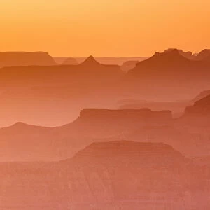 Evening light over the Grand Canyon, Grand Canyon National Park, Arizona, USA