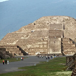 The Great Pyramid of the Moon at Teotihuacan Aztec ruins