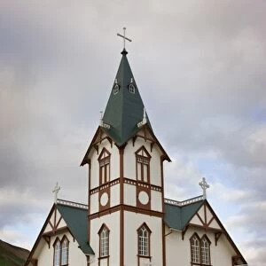Iceland, HusavIk. Christian church built in 1907