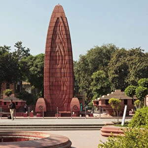 India, Punjab, Amritsar. Jallianwala Bagh memorial; abstract representation of flame