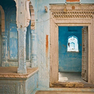 India, Rajasthan. Traditional house entrance