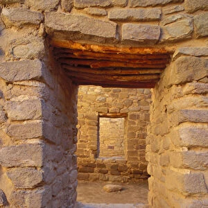 Interior doorways in the West Pueblo, Aztec Ruins National Monument, New Mexico, USA