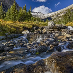 Lunch Creek with Pollock Mountain in Glacier National Park, Montana, USA