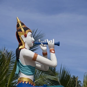 Southeast Thailand, Ko Samui (aka Koh Samui). Statue of Thai goddess on the coast of Fan Island