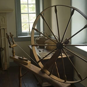 Spinning wheel in Old Stone House, Georgetown, Washington D. C. (District of Columbia)