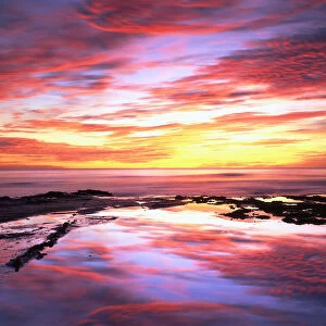USA; California; Tidepools at sunset at Sunset Cliffs, San Diego