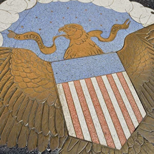 USA, Nevada, Bas relief plaque of the American Eagle. Hoover Dam