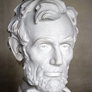 16th President of the United States. Detail of the statue at the Lincoln Memorial, Washington, D. C