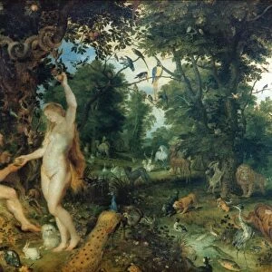 ADAM AND EVE by Peter Paul Rubens. Oil