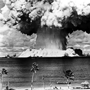American atomic bomb test at Bikini Atoll in the Pacific Ocean, 1946