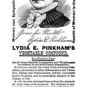 American newspaper advertisement for Lydia E. Pinkhams Vegetable Compound, 1882