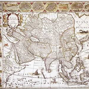 ASIA: MAP, c1618. Engraved map of Asia published in Amsterdam by Willem Blaeu, circa 1618
