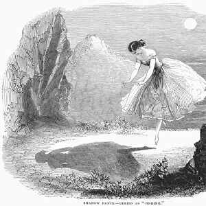 BALLET: ONDINE, 1843. Shadow dance from a performance of Ondine, choreographed by Jules Perrot with music by Cesare Pugni. Fanny Cerrito in the title role. English wood engraving, 1843