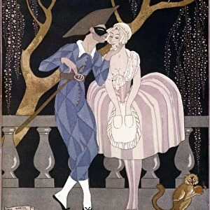 BARBIER: ARTFUL SERVANT. George Barbier: The Artful Servant Girl. Illustration, 1922