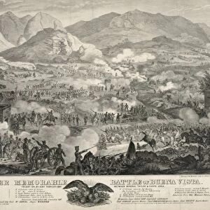 BATTLE OF BUENA VISTA, 1847. The Battle of Buena Vista between the American army