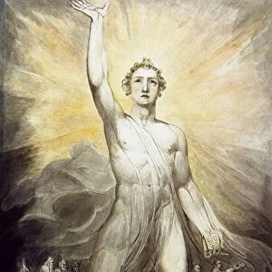 BLAKE: ANGEL OF REVELATION. Angel of Revelation. Watercolor, pen and ink, by William Blake