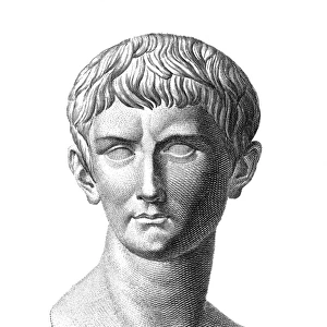 CALIGULA (12-41 A. D. ). Roman emperor, 37-41 A. D. Line engraving after a contemporary Roman bust