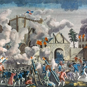 CAPTURE OF BASTILLE, 1789. The capture of the Bastille, 14 July 1789. Contemporary French engraving