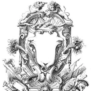 CARTOUCHES, 18TH CENTURY. Line engraving, French, early 18th century