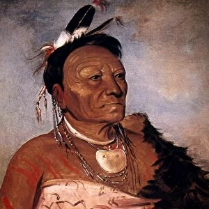 CATLIN: WICHITA CHIEF, 1834. Wee-ta-ra-sha-ro, aged Wichita Head Chief. Oil on canvas