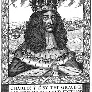 CHARLES II (1630-1685). King of Great Britain and Ireland, 1660-1685. Contemporary engraving commemorating the Restoration of 1660