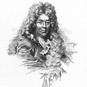 CHARLES PERRAULT (1628-1703). French writer. Wood engraving after an engraving by Edelinck