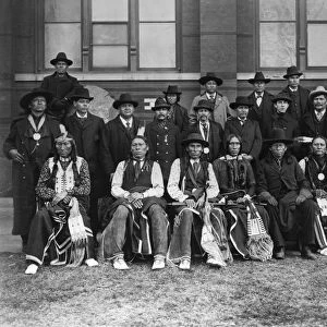 CHEYENNE DELEGATION, 1899. Members of a Cheyenne-Arapaho delegation, three of whom