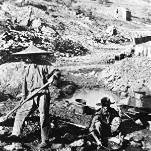CHINESE GOLD MINERS, c1850. Chinese immigrant miners during the California Gold Rush