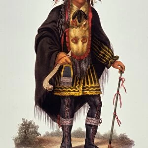 CHIPPEWA NATIVE AMERICAN CHIEF, 1826. Okeemakeequid, a Chippewa chief