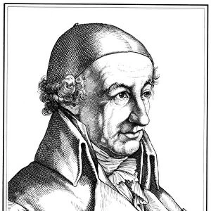 CHRISTOPH MARTIN WIELAND (1733-1813). German poet, prose writer and translator. Wood engraving, German, 19th century